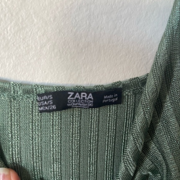 Zara‎ Collection Metallic Green Tank Top S - Picture 2 of 3
